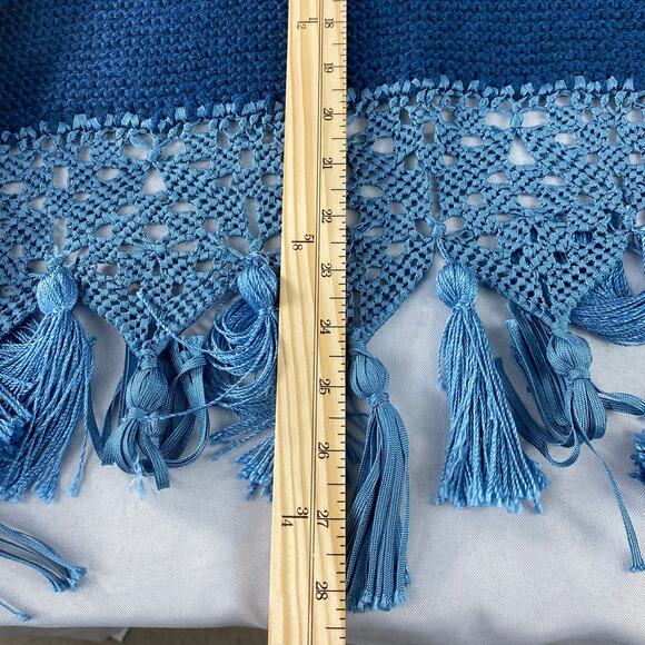 Calypso St. Barth Alpaca Blend Cardigan Wrap Women 1 S/M‎ Blue Crochet Western - Picture 11 of 11